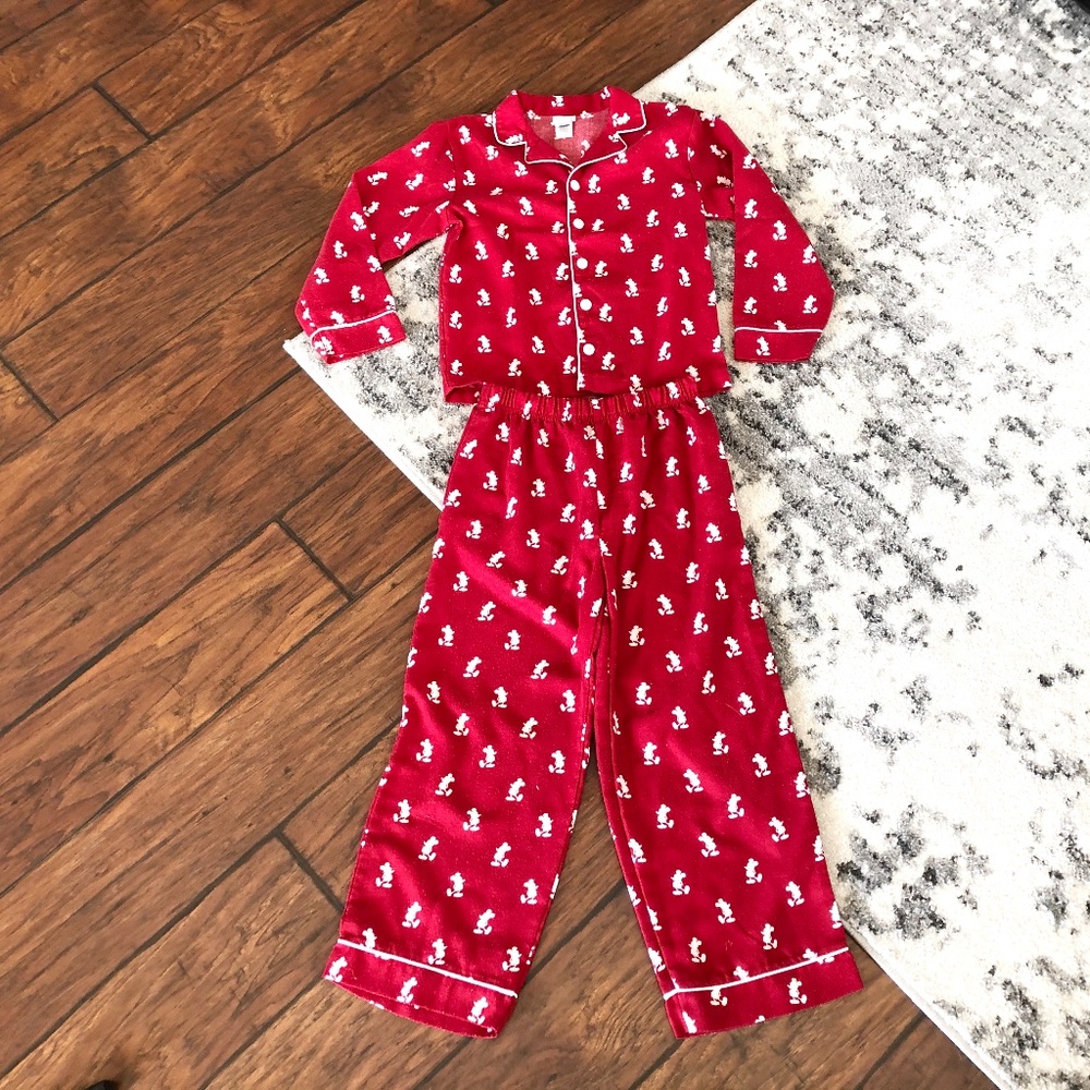 Disney Store Mickey Mouse Boys Sz 7 8  Pajama Xmas